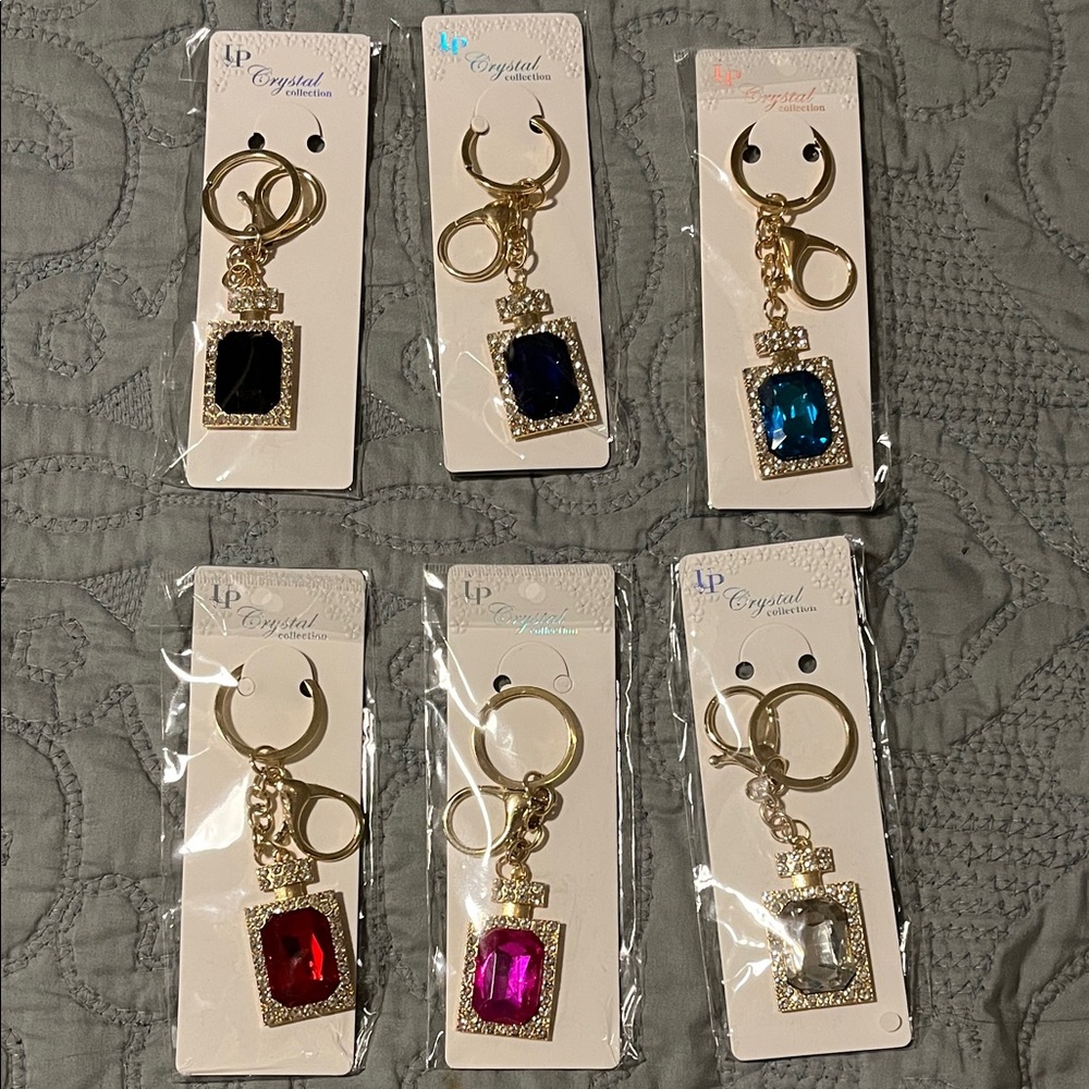 UP Crystal Collection Gold Tone Bag Charm/Keychain with Gemstones
